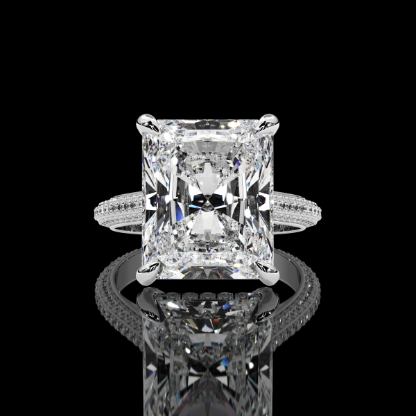 5.5 carat Micropave Radiant cut Diamond Ring - Image 2