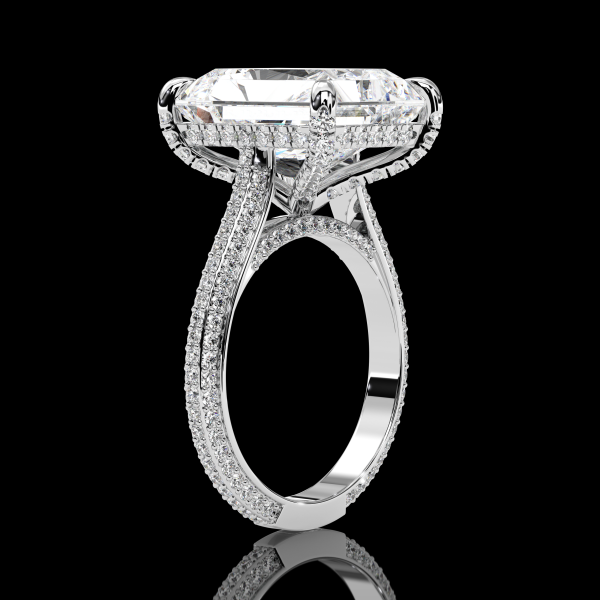 5.5 carat Micropave Radiant cut Diamond Ring - Image 3