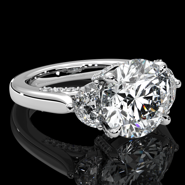 6.5 carat Three Stone Round Brilliant Diamond Ring