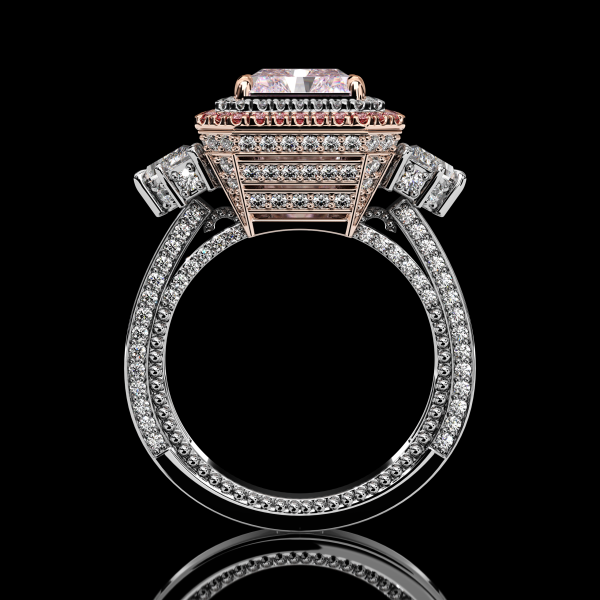 6.5 carat Pink Radiant Cut Diamond Ring - Image 4