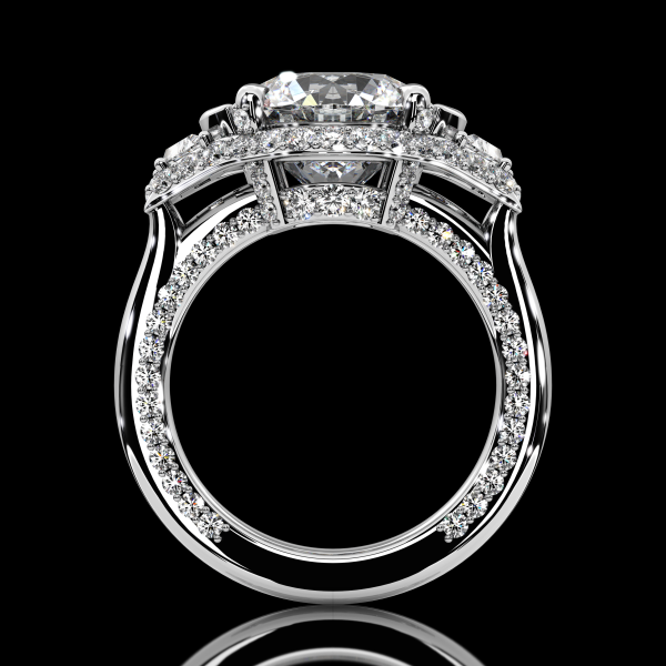 8 carat Three Stone Round Brilliant Diamond Ring - Image 4