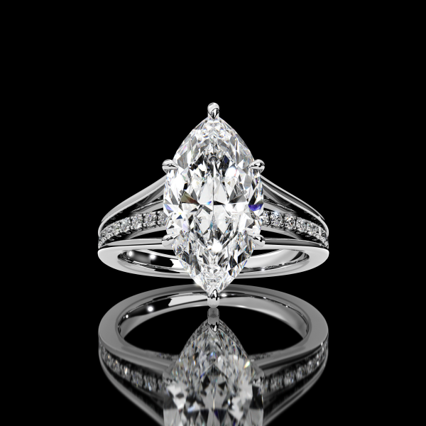 4.5 carat Split Shank Marquis cut Diamond Ring