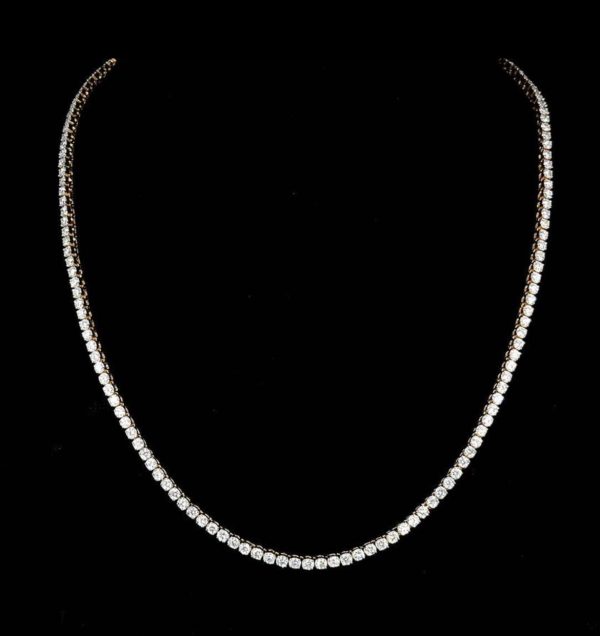 7 CT 4 PRONG DIAMOND TENNIS NECKLACE - Image 2