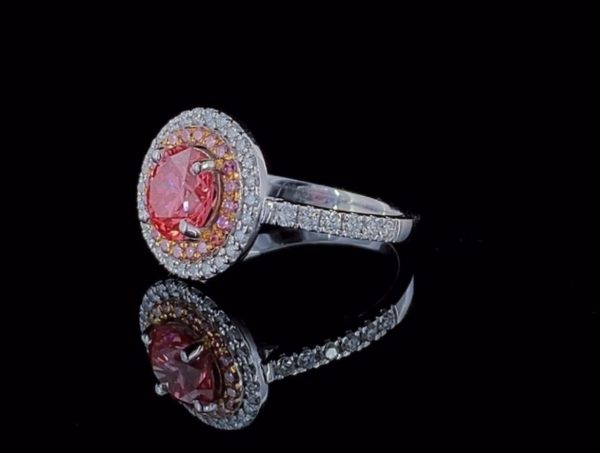 4.5 CARAT ROUND PINK DIAMOND RING - Image 2
