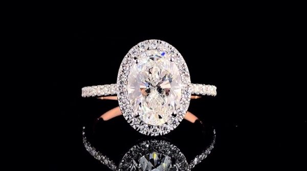 4.75 Oval Diamond Ring with Halo