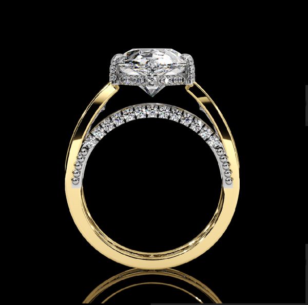 7.5 CT TWO TONE PEAR DIAMOND RING - Image 2