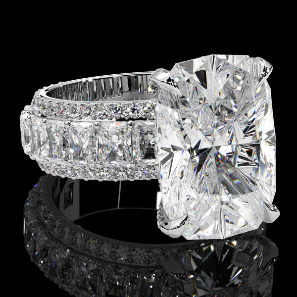 9 Elongated cuhion cut Diamond Ring