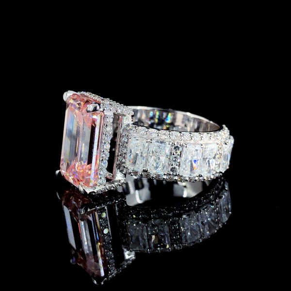 13 carat Pink Emerald cut Ring - Image 3