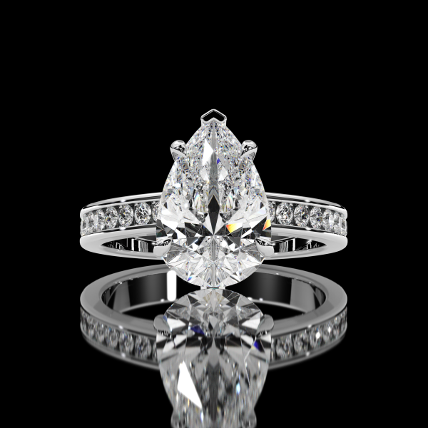 4.75 Pear Diamond Ring in Channel Setting