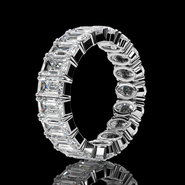 6ct Eternity Band - Oval & Emerald cut - Image 4