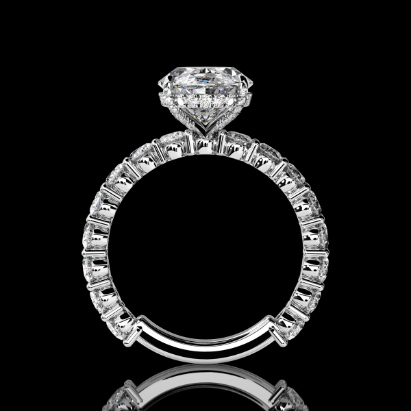 7.5 carat Oval Diamond Ring with Oval Side Stones - Image 3