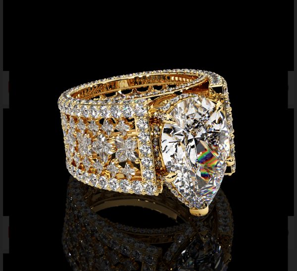 8 CT PEAR CUT DIAMOND RING