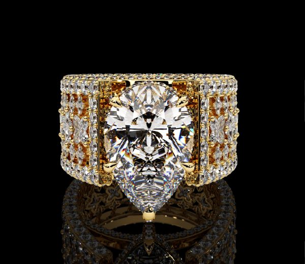 8 CT PEAR CUT DIAMOND RING - Image 2