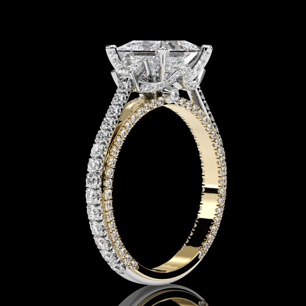5 carat Three Stone Princess cut Diamond Ring - Image 4