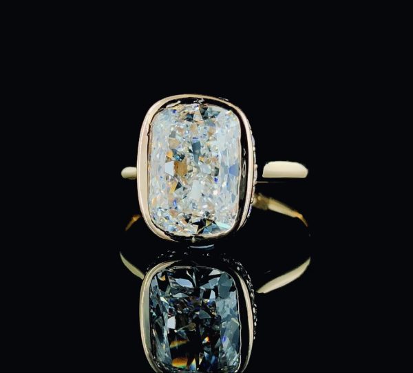 Old Mine Cushion cut Lab Diamond Ring