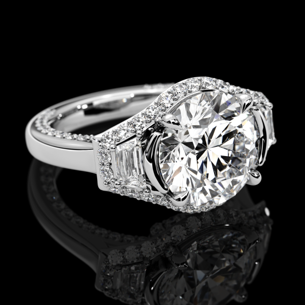 8 carat Three Stone Round Brilliant Diamond Ring - Image 3