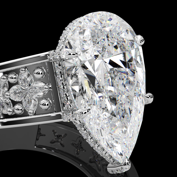 7.5 carat Pear Diamond Ring - Image 4