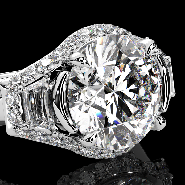 8 carat Three Stone Round Brilliant Diamond Ring - Image 2