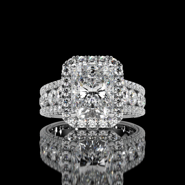 7 carat Radiant cut with Halo Diamond Ring