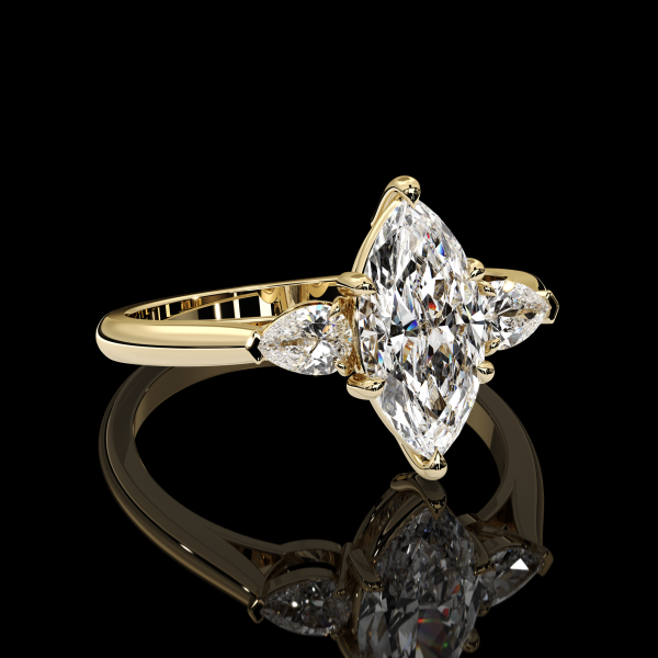 4.5 carat Three Stone Marquis Diamond Ring - Image 5